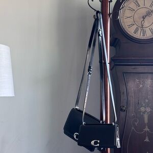 Coach Black Crossbody Bags with Silver Detail